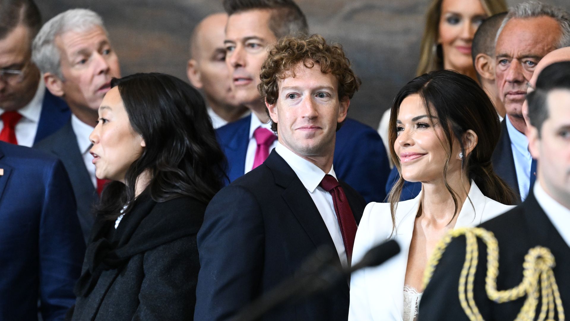 A photo of Meta CEO Mark Zuckerberg at President Trump's inauguration.