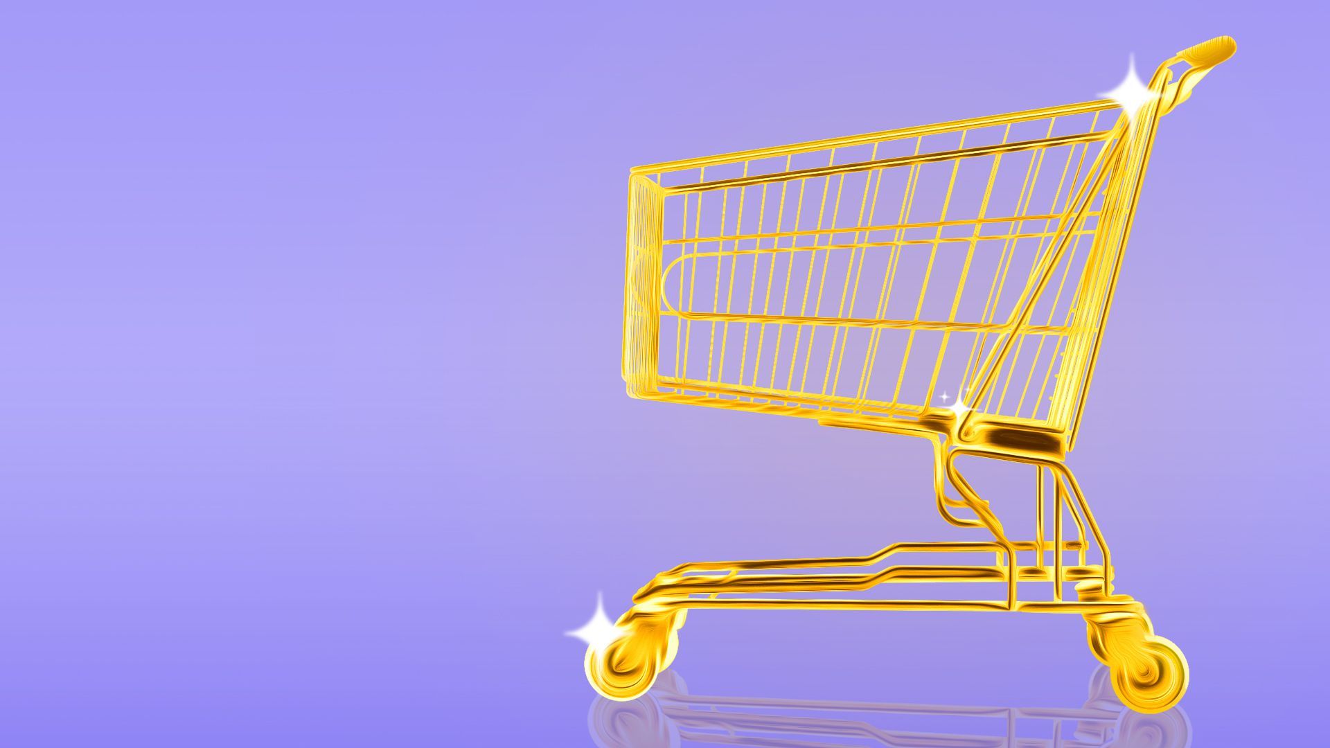 Illustration of a golden shopping cart