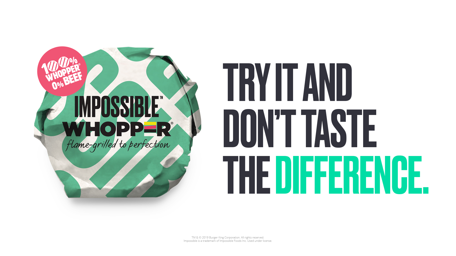 An ad for Burger King's Impossible Whopper
