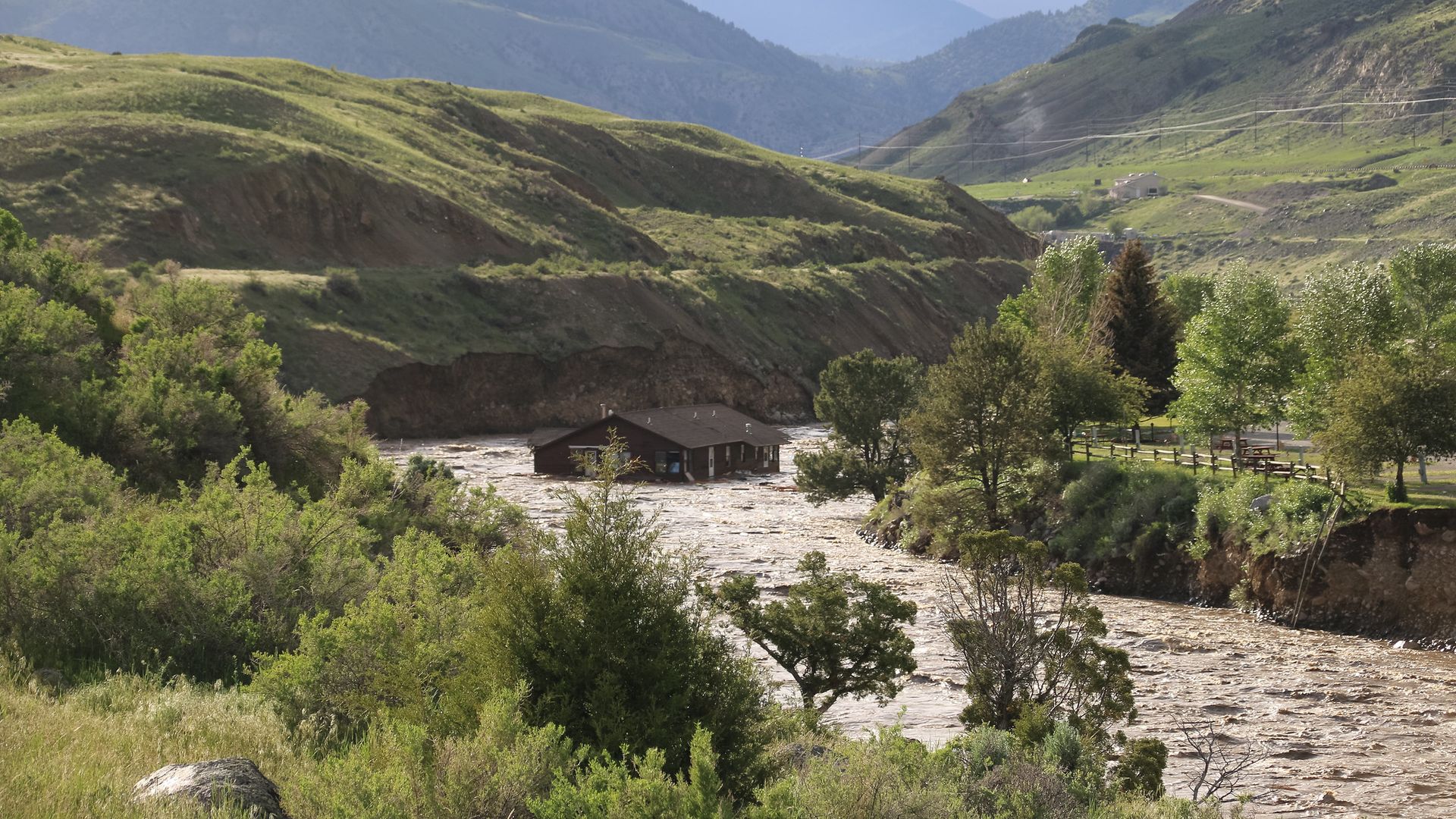 Employee housing in Yellowstone River.