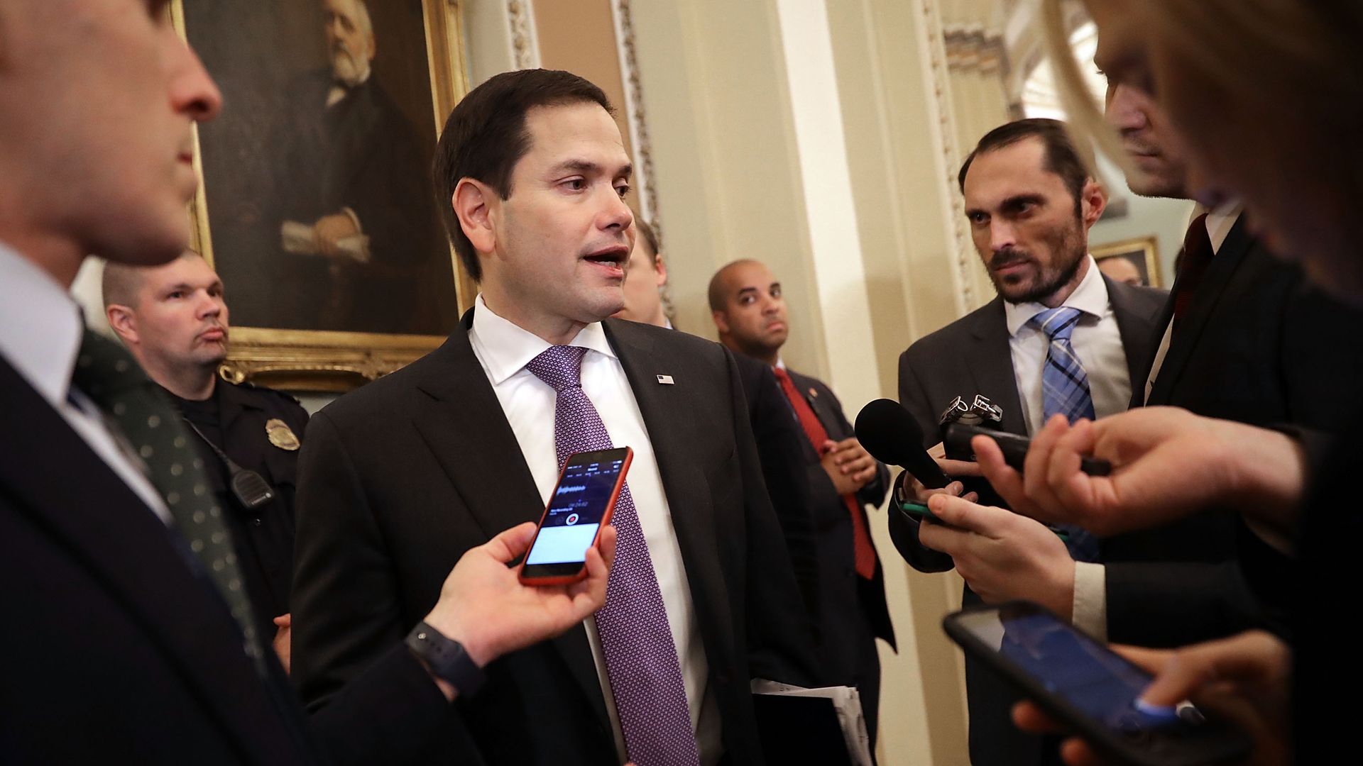 Rubio speaks to reporters