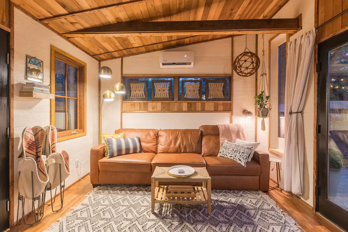living room of tiny home