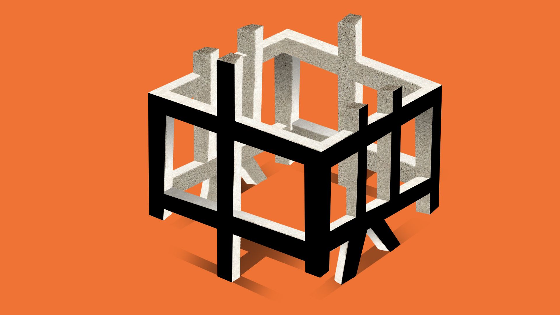 A cage made out of Chinese characters