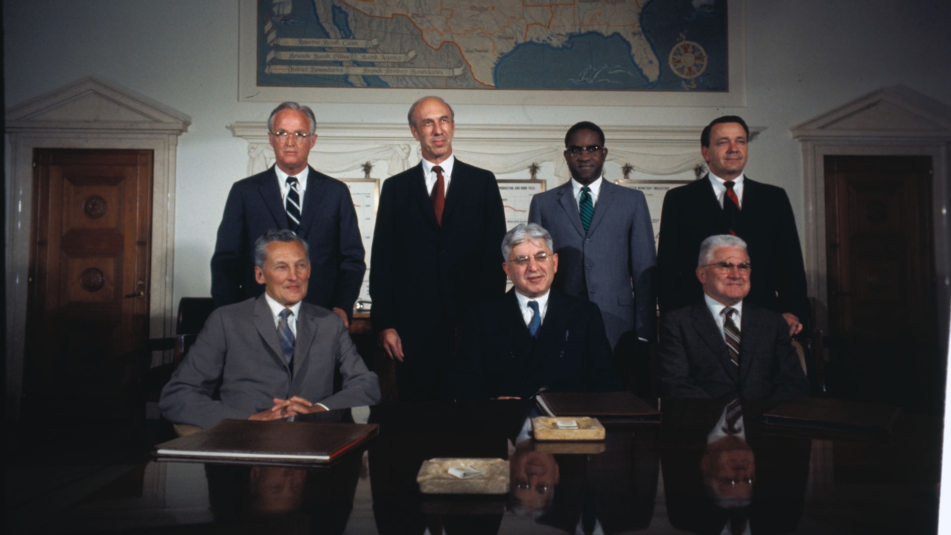 Members of the Federal Reserve Board of Governors, including Andrew Brimmer, in 1970