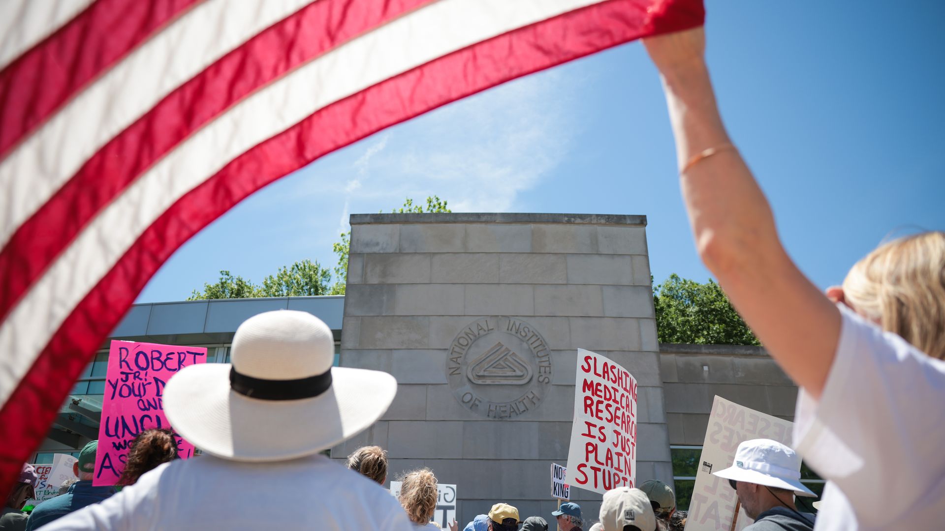 Rally in front of NIH in 2025.