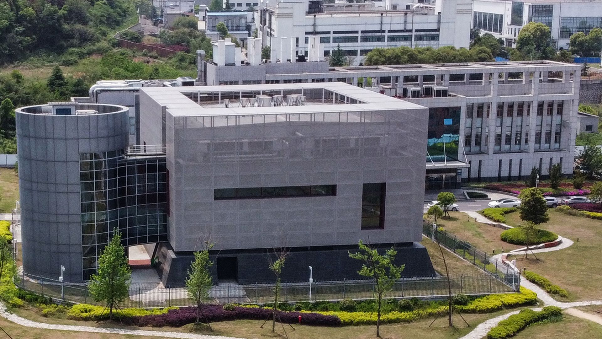 An aerial view of the Wuhan Institute of Virology.
