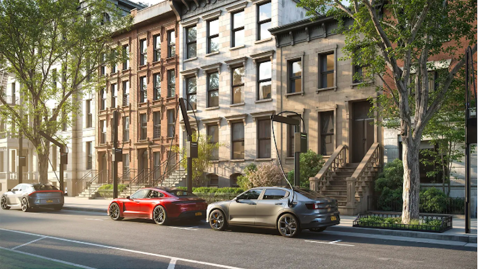 Image of urban streetside EV charging