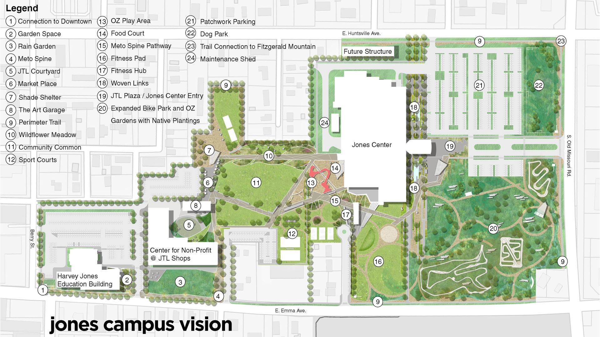 drawing of jones center campus vision
