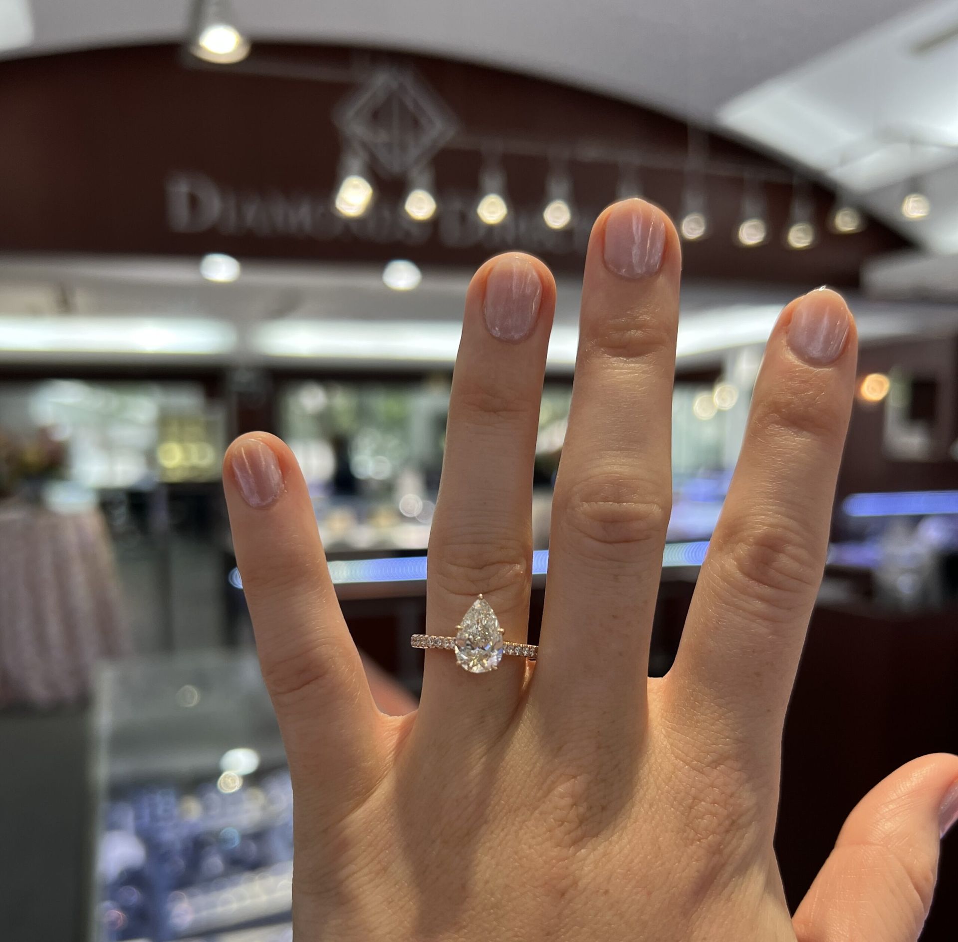 Rectangle shaped on sale diamond ring