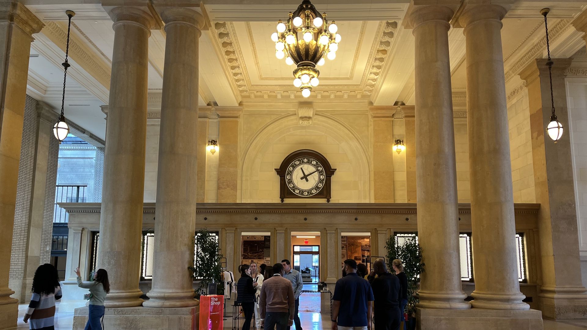 A look at a historic clock inside Michigan Central.