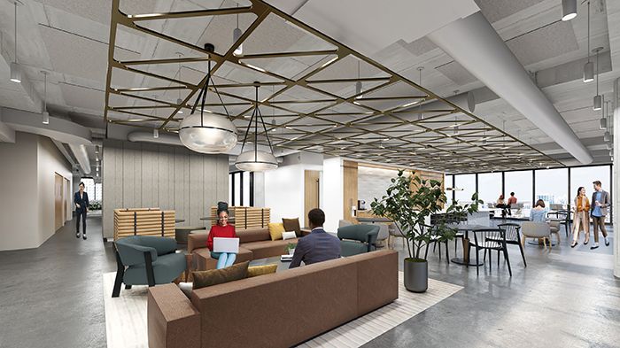 TTX cafe. Rendering: Courtesy of Gensler, CBRE and Foundry Commercial