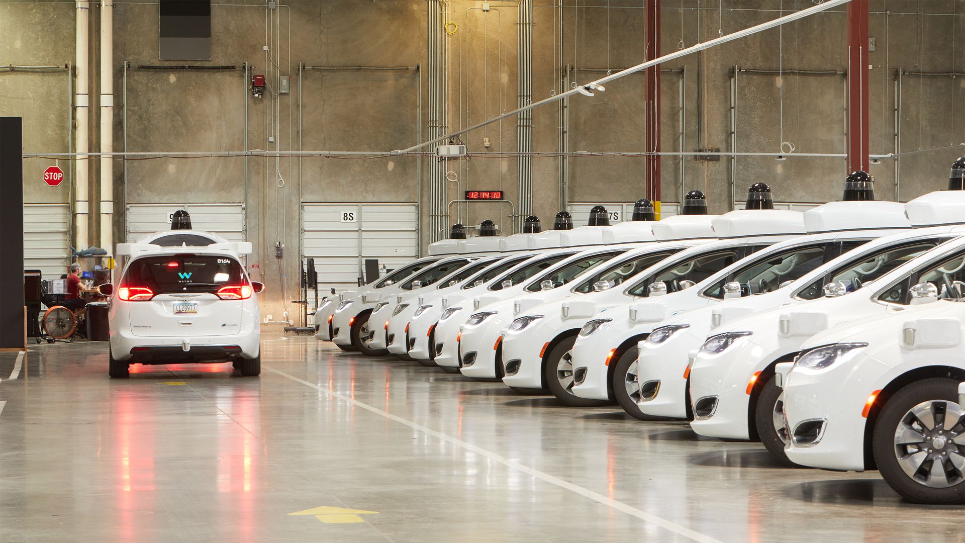 Image of Waymo depot for self-driving robo-taxis in Chandler, Arizona.