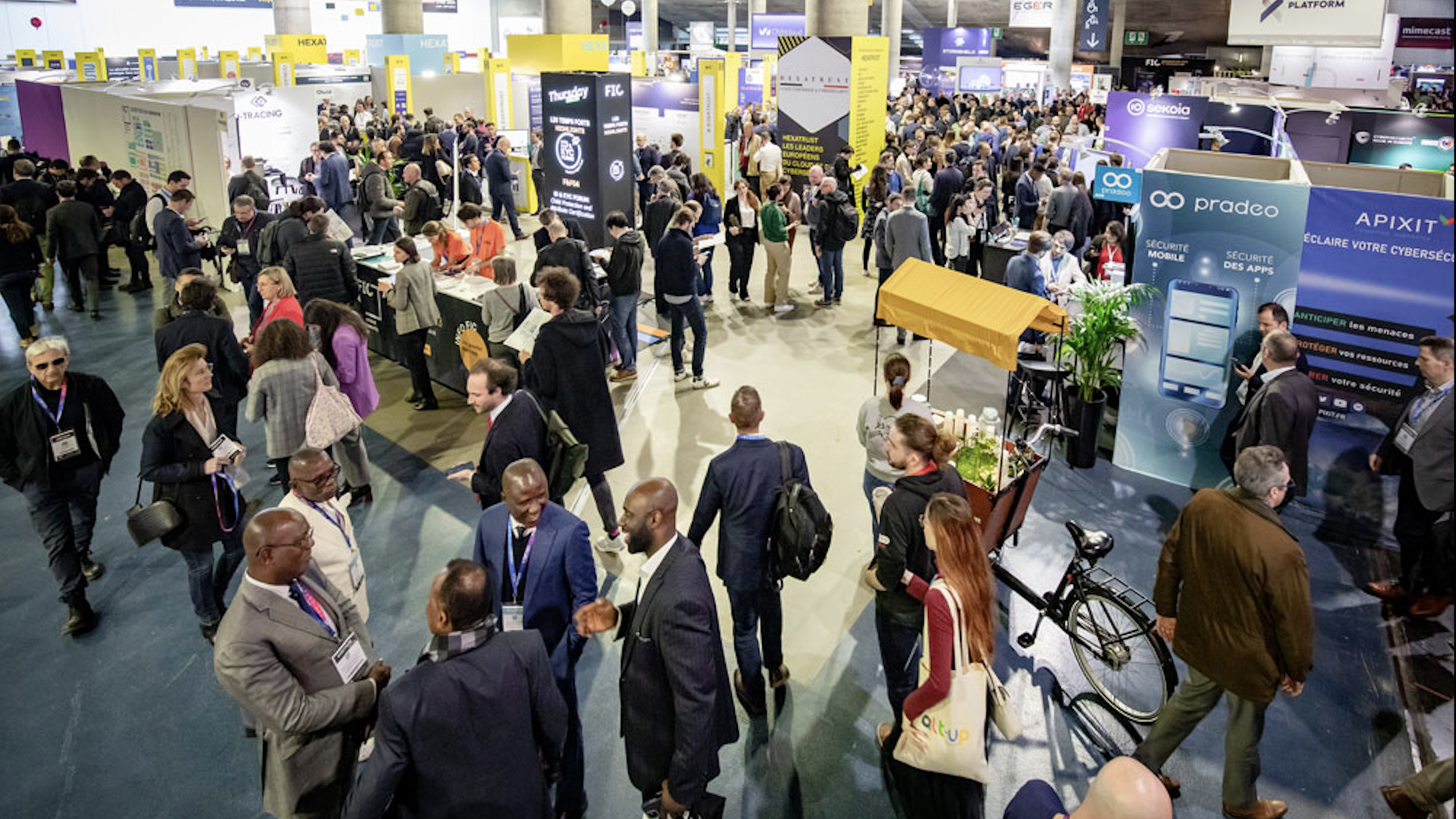 Attendees in the trade show at InCyber Forum Europe in 2023. 