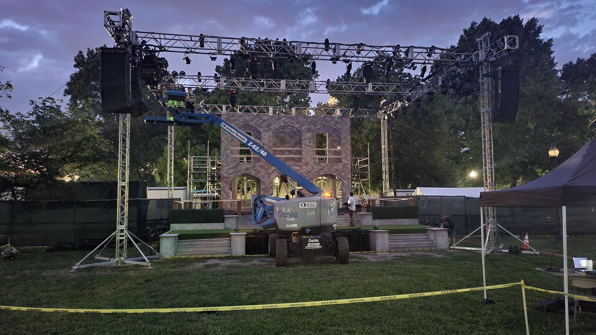 A stage under construction.