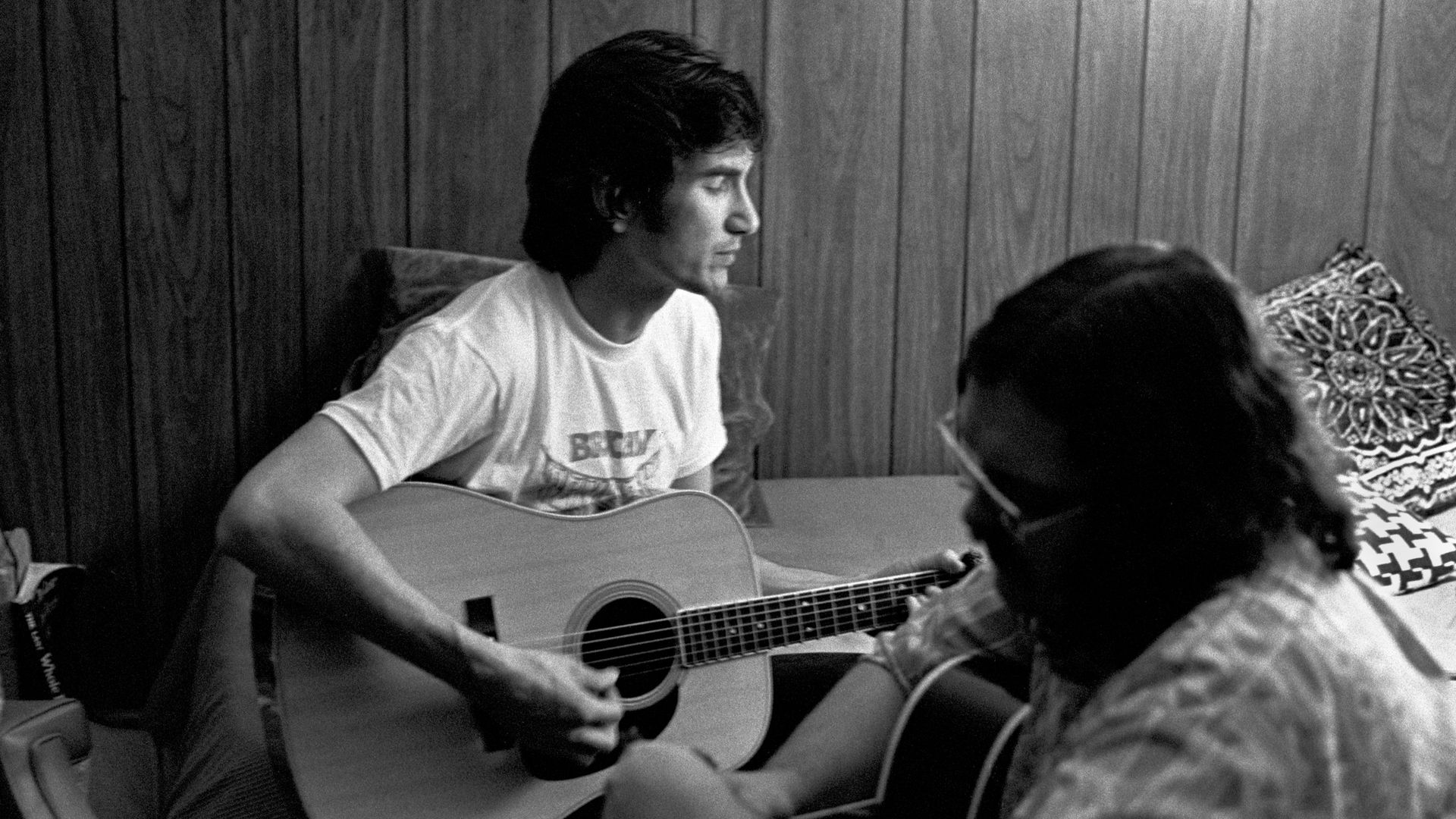 Townes Van Zandt, playing guitar in 1973.