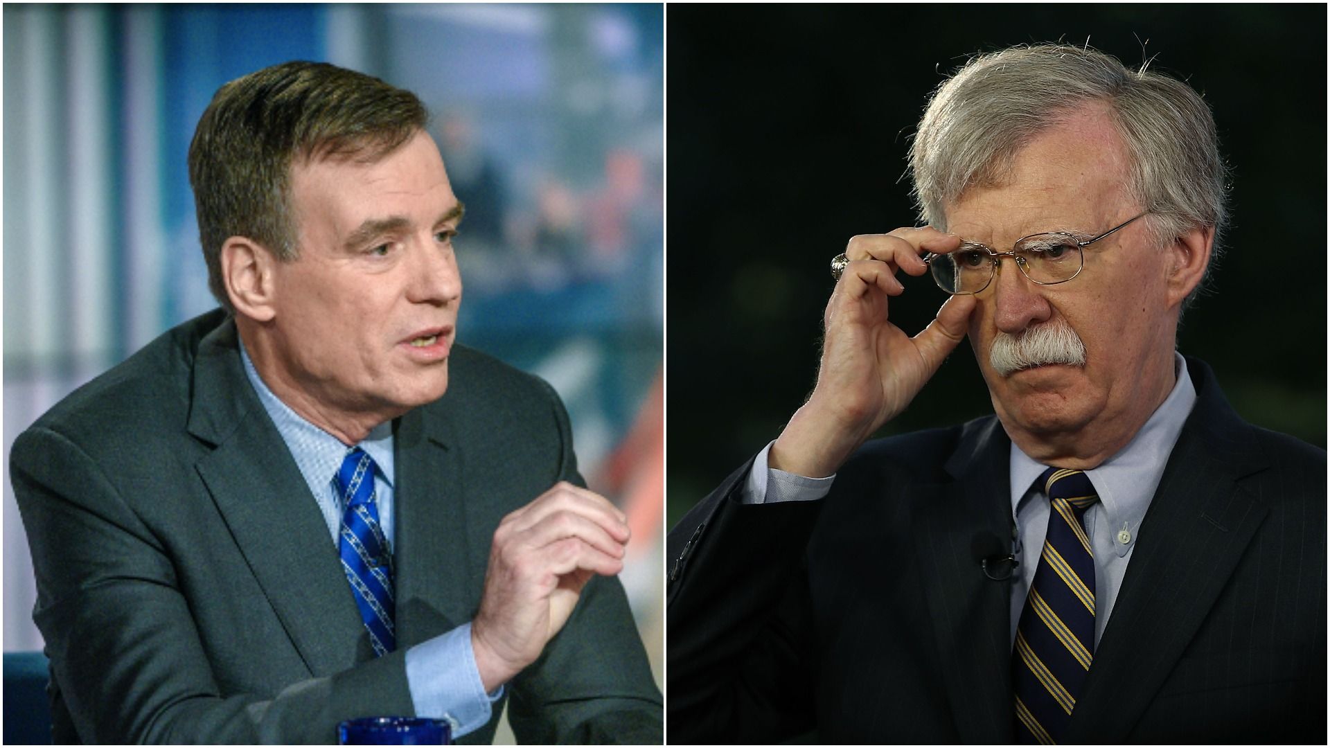 Warner and Bolton face each other in a photo collage