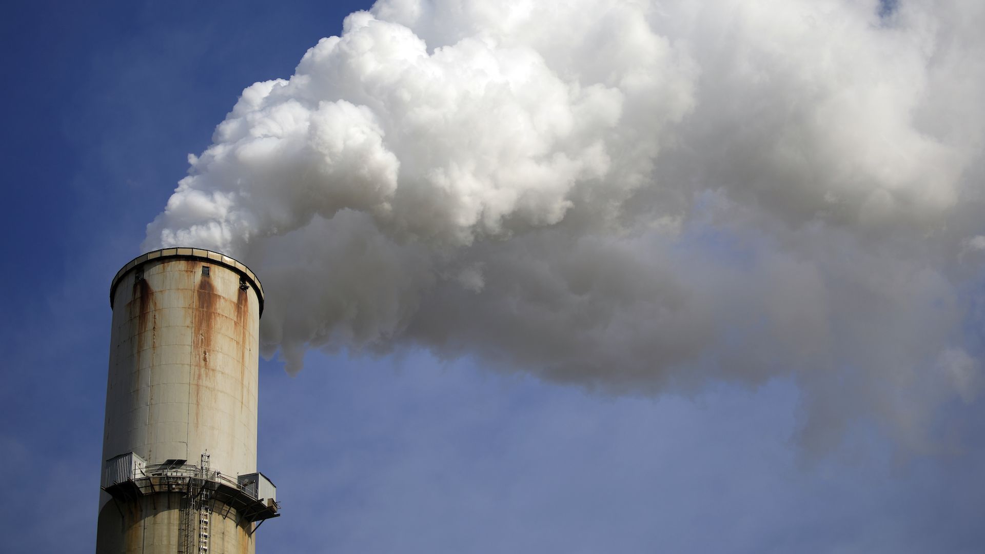 Smokestack at a coal-fired power plant.