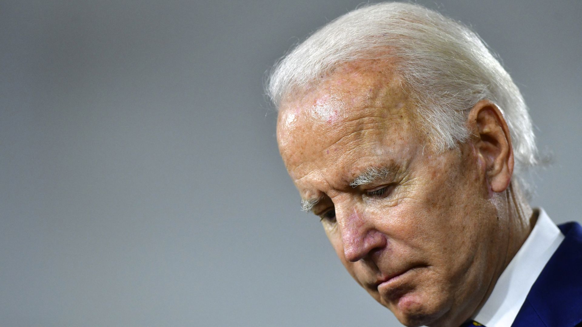 Joe Biden delivering a speech in Delaware in July.