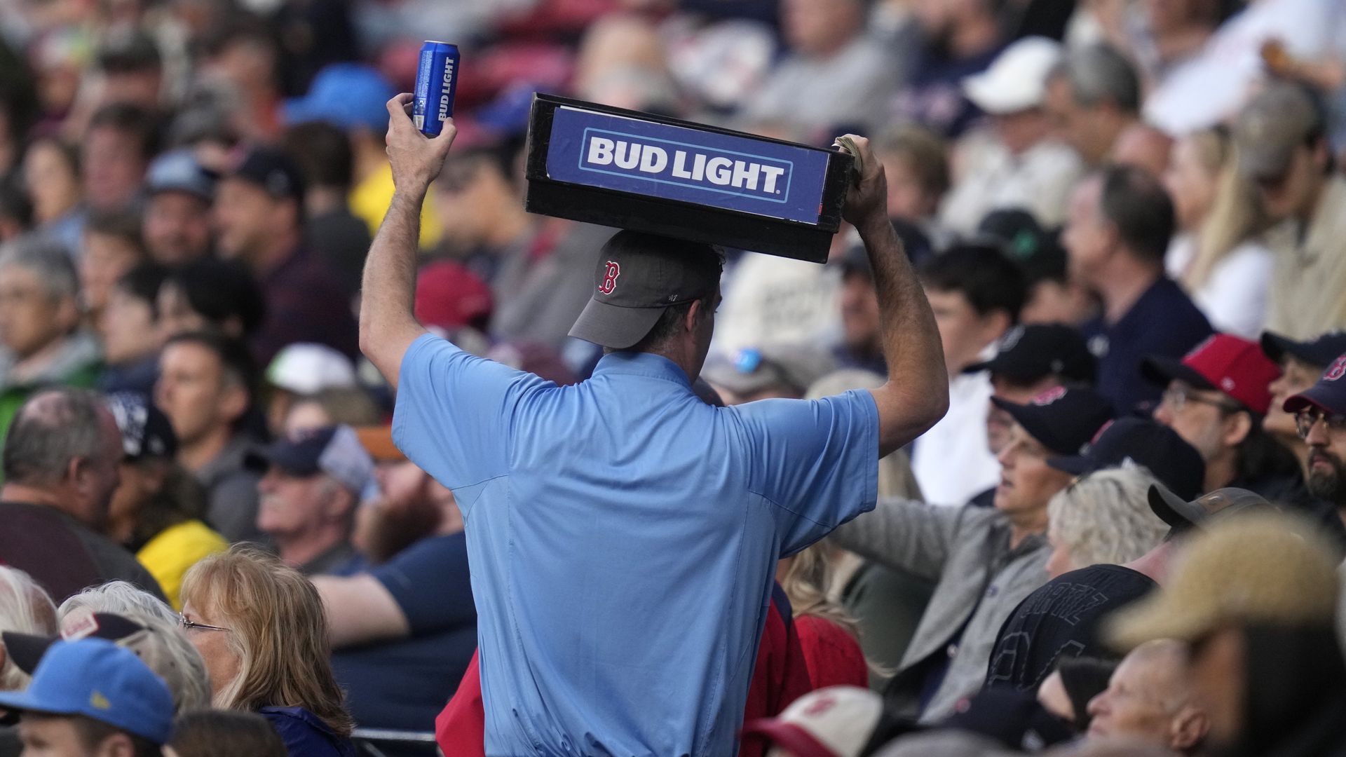 A Bud Light beer vendor at Fenway Park in Boston last month.