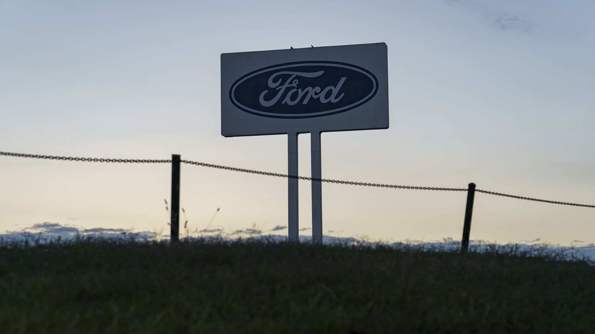 A Ford sign outside of the Kentucky plant where UAW workers walked out in October.