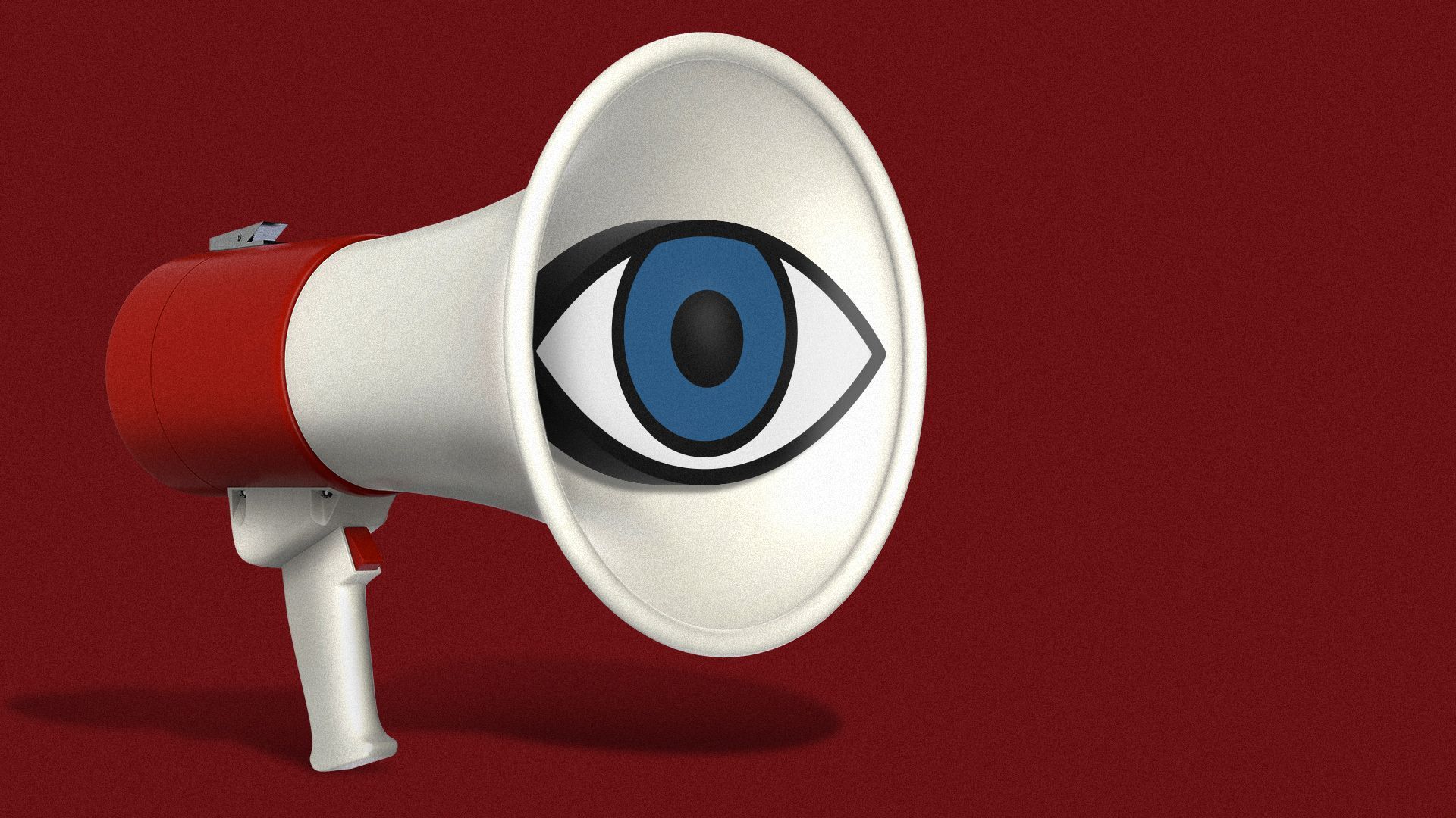 Illustration of an eye inside of a megaphone.