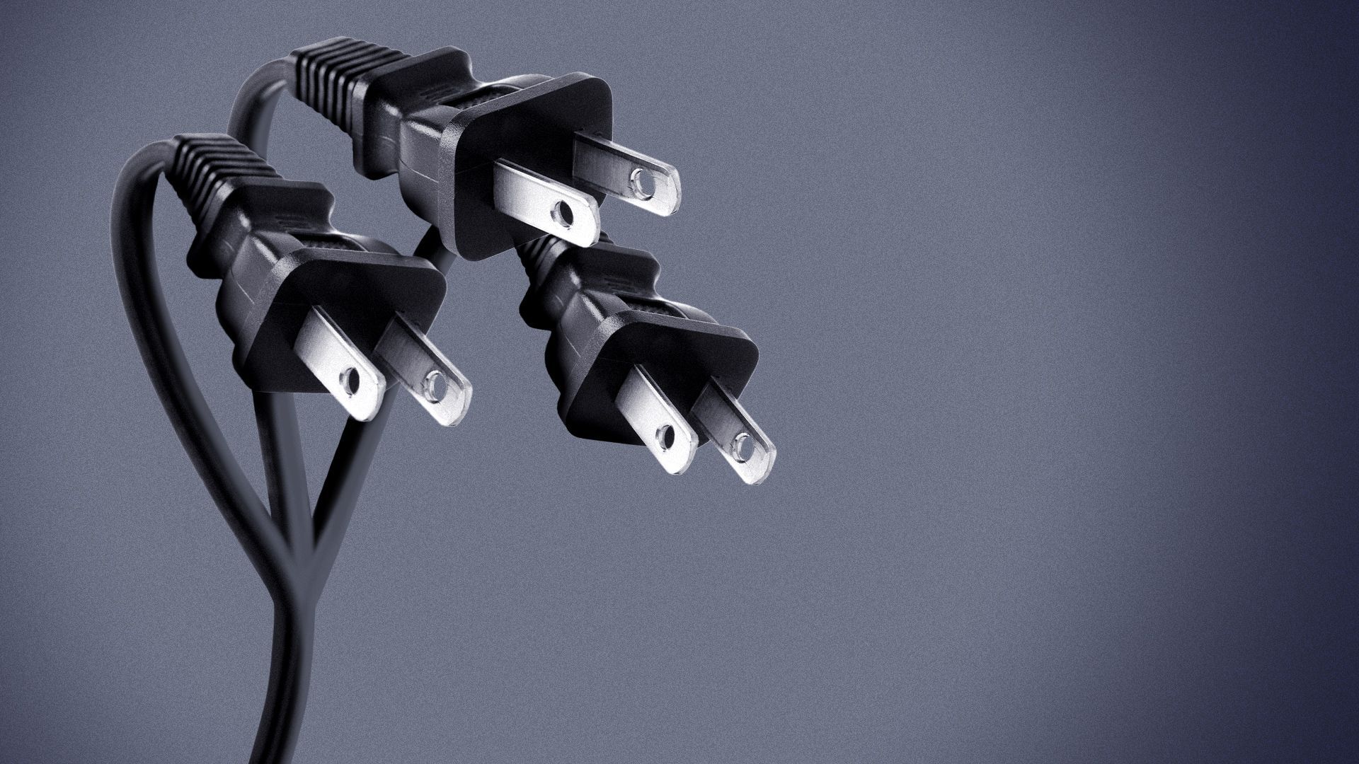 Illustration of a wire with three plugs resembling a hydra monster. 