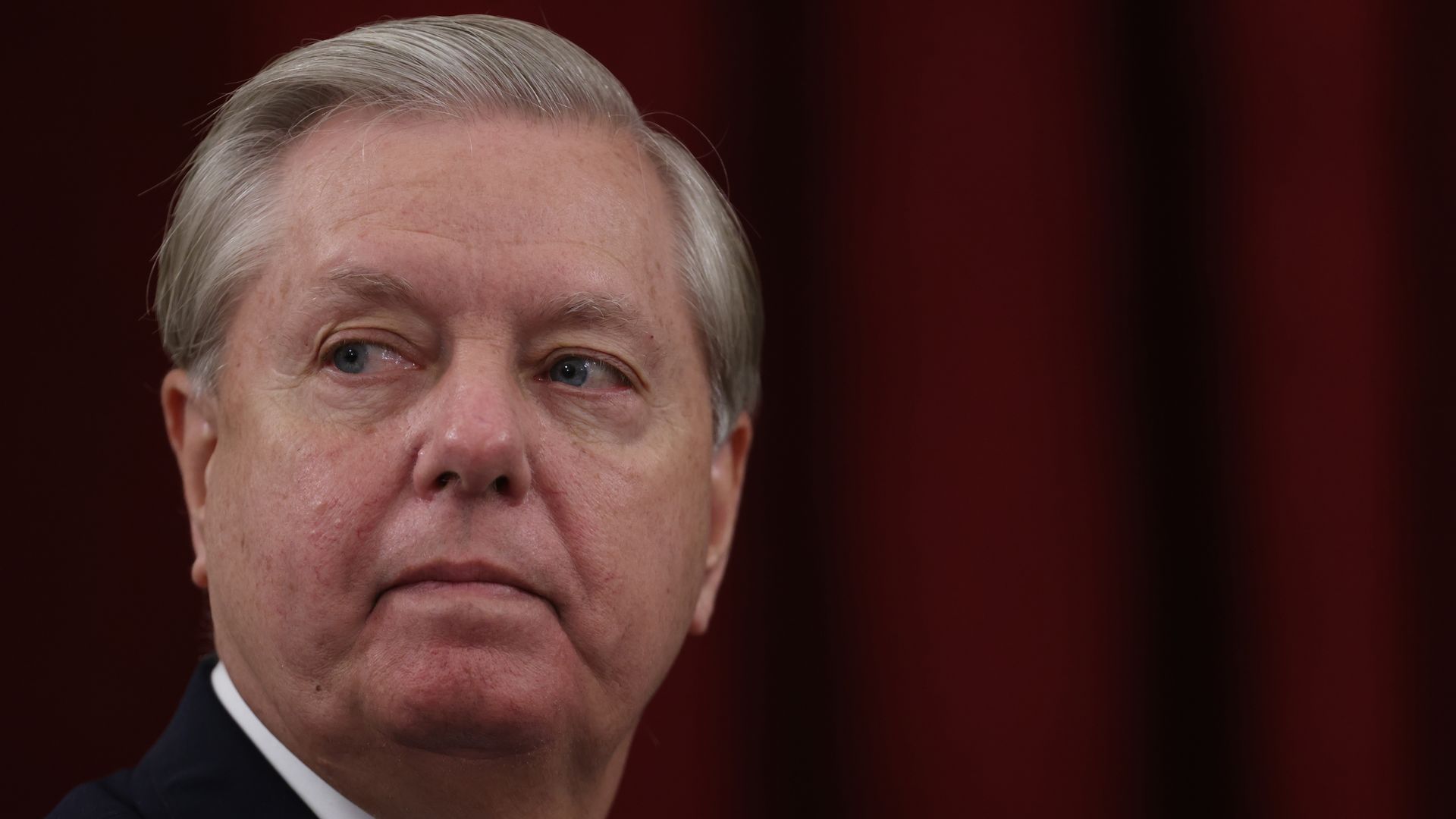  Sen. Lindsey Graham (R-SC), Chairman of the Senate Judiciary Committee, listens to colleagues speak during a committee hearing on September 24, 2020 in Washington, DC. 