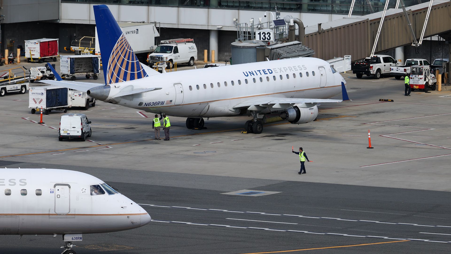 United Airlines planes are seen at Newark International Airport in New Jersey, United States on September 29