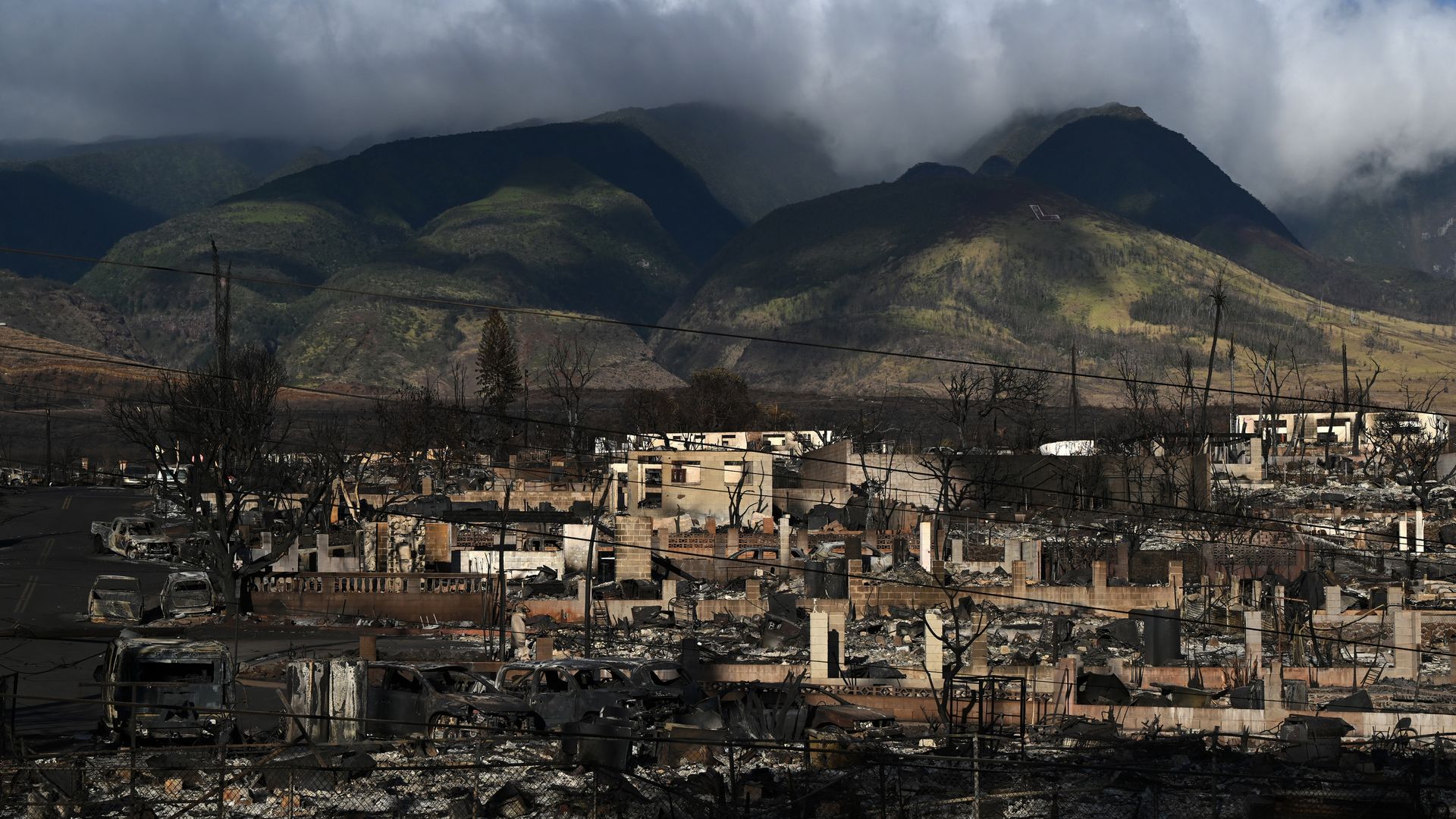 Fire damage in Lahaina, Hawaii, on Aug. 13.