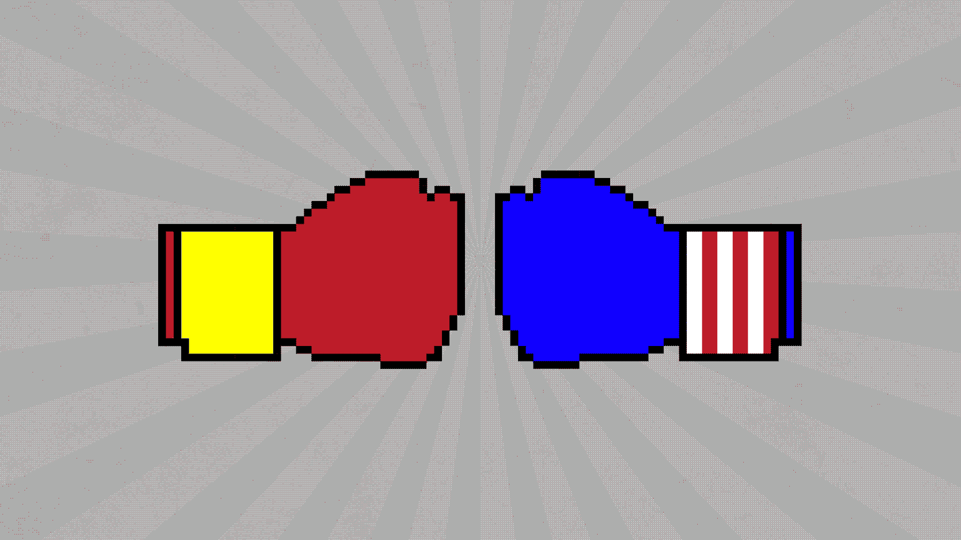 In this image, two boxing gloves with an American flag, and one with the Chinese flag, beat against each other.