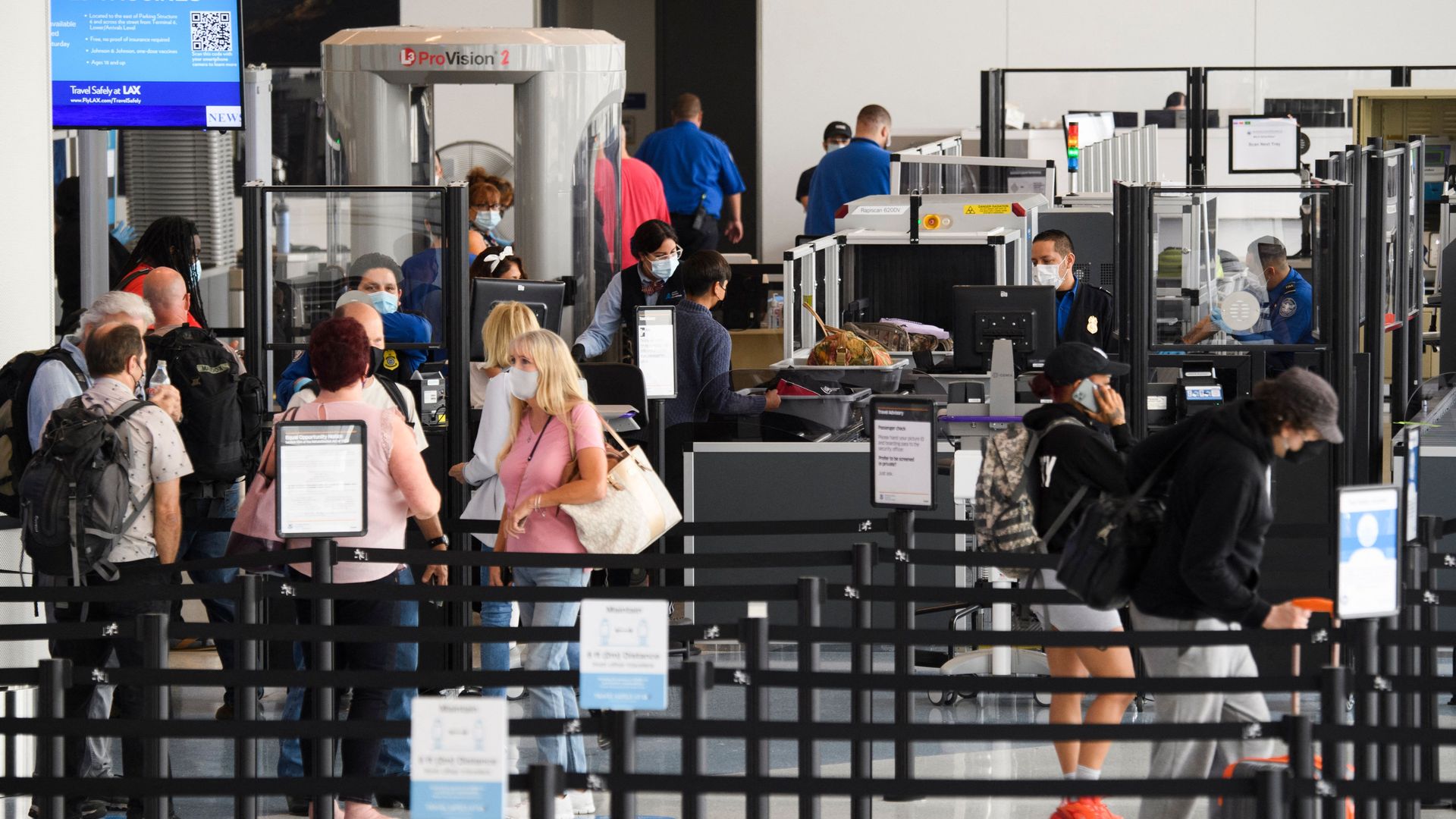 TSA screening at Los Angeles International Airport (LAX)