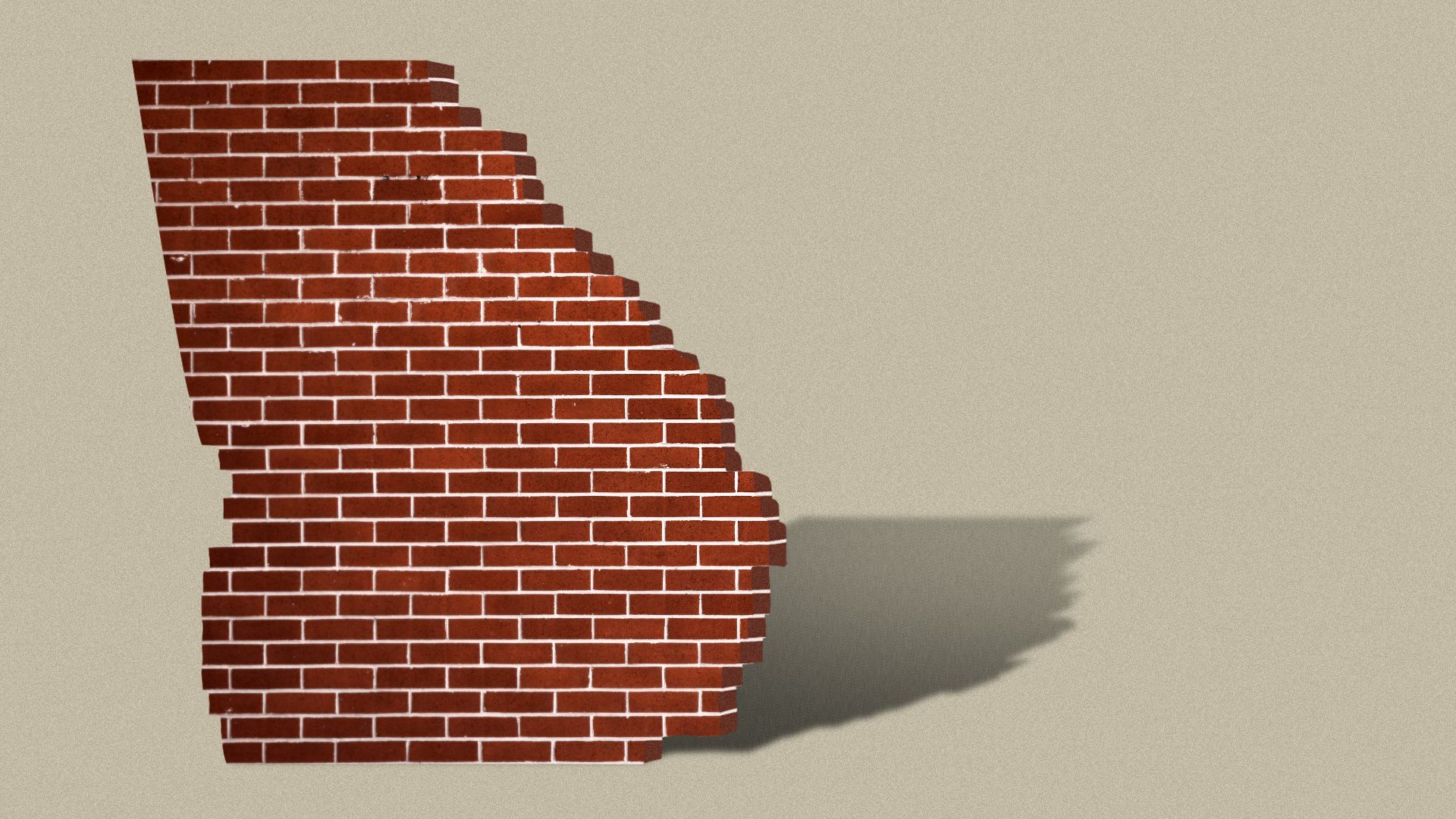 Illustration of a brick wall shaped like the state of Georgia.
