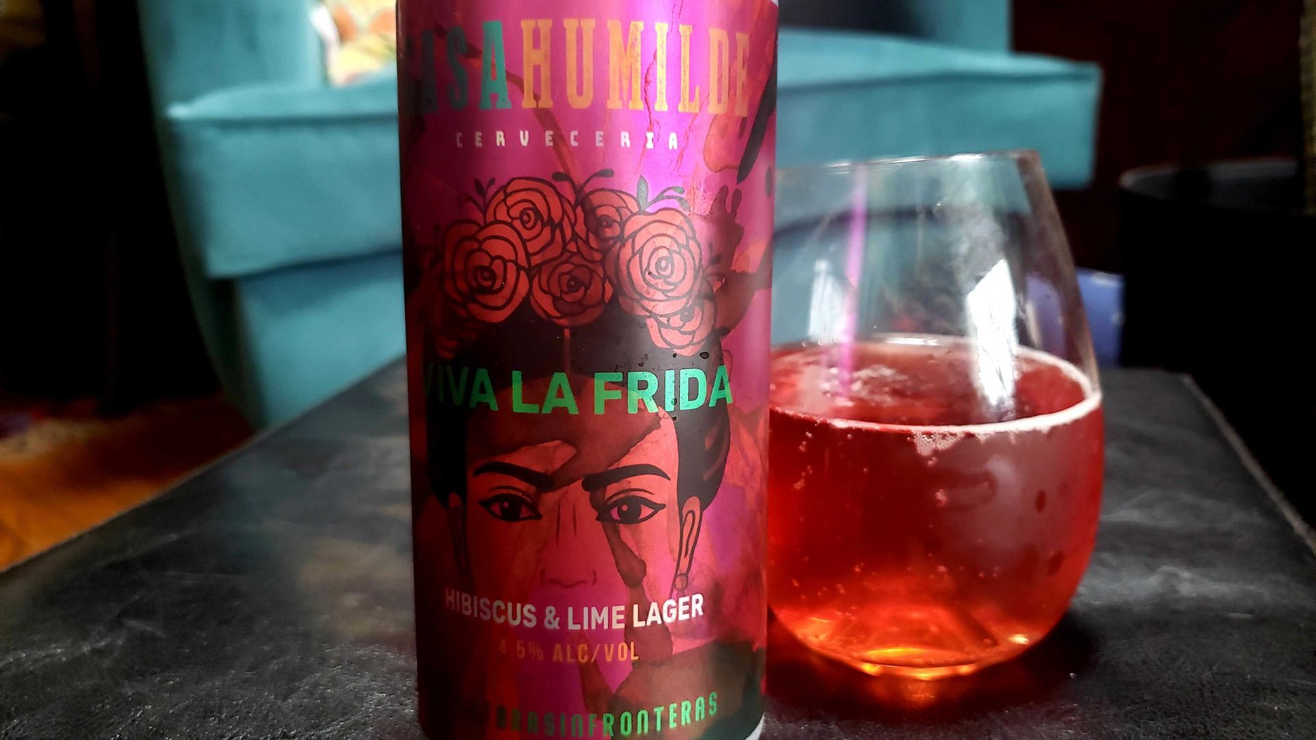 Beer can and pink beer