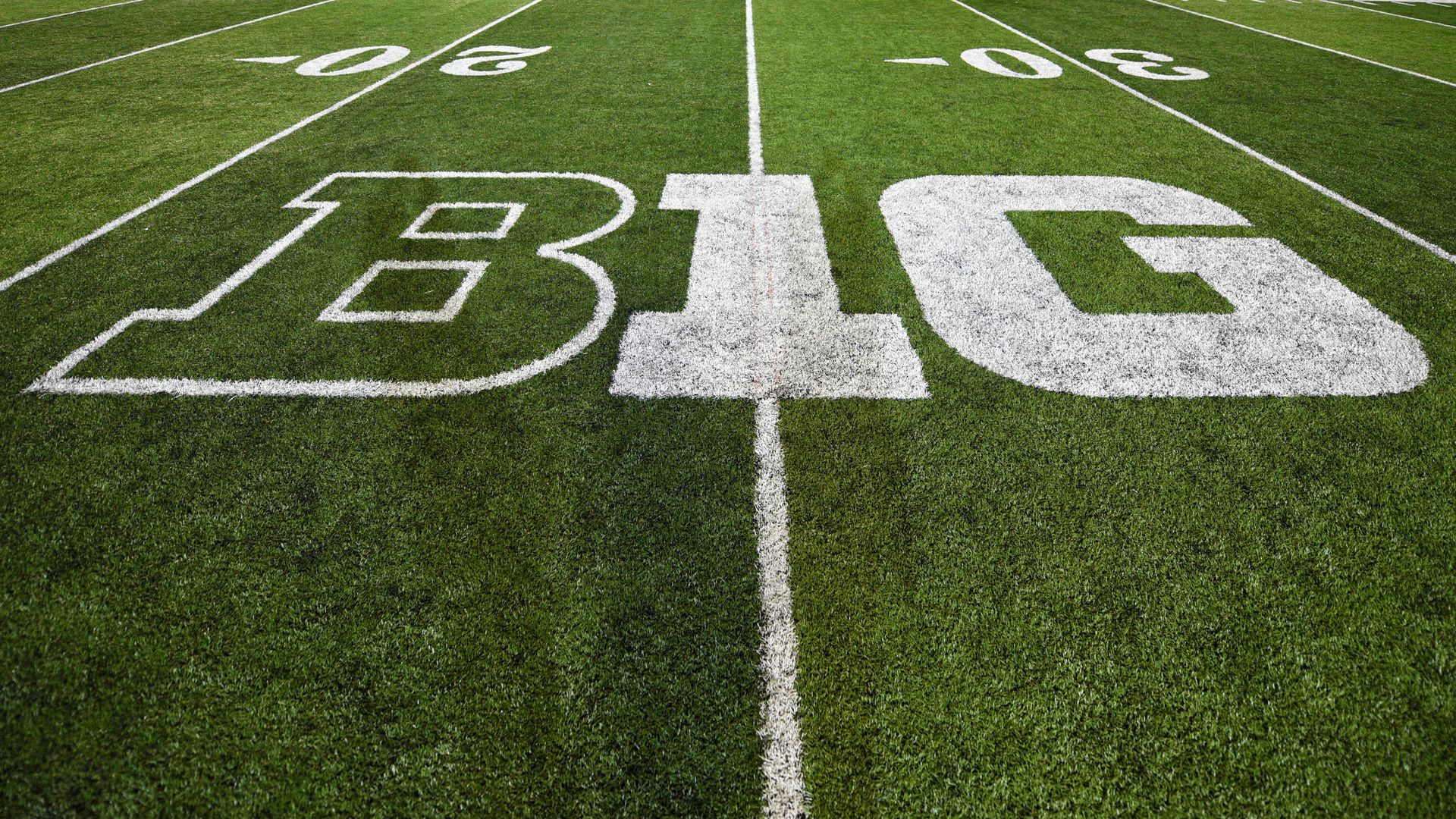 Big Ten logo on field