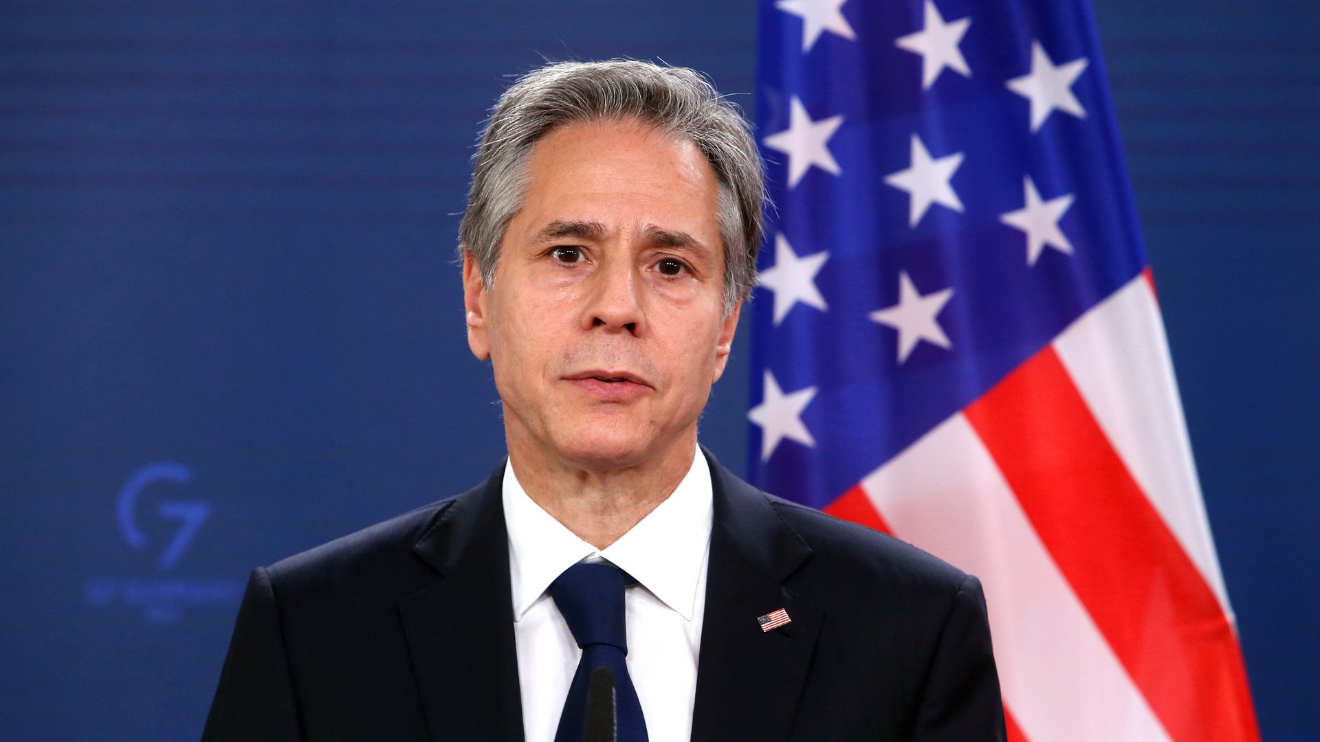 United States Secretary of State Antony Blinken attend a press conference at the Federal Foreign Office on June 24, 2022.