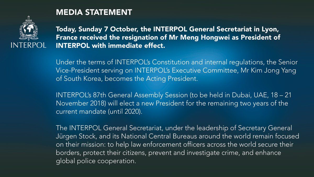 Statement from Interpol