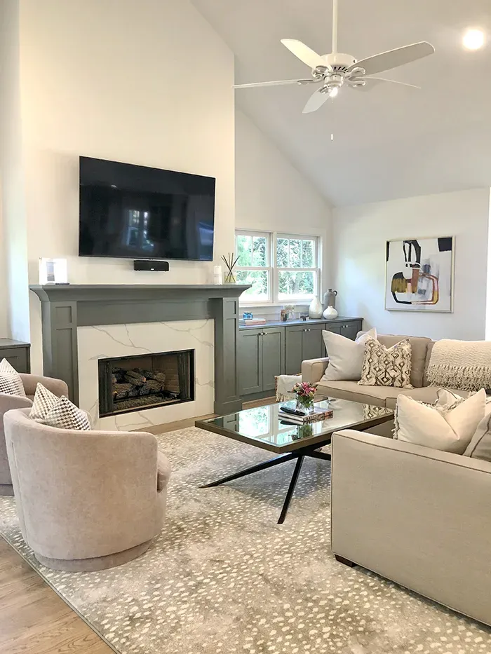 Katie Roche Home Tour fireplace