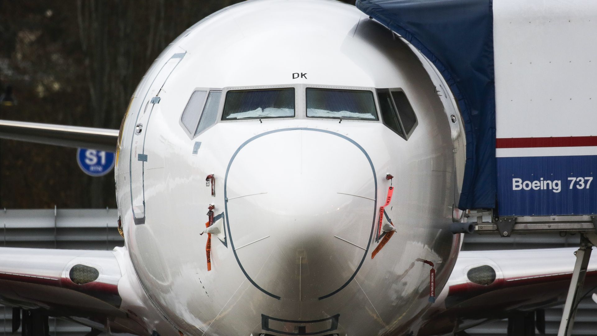 Image of a Boeing 737 MAX airplane at Boeing's factory