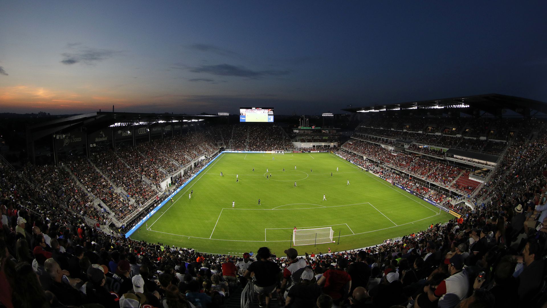 Audi Field during an evening match