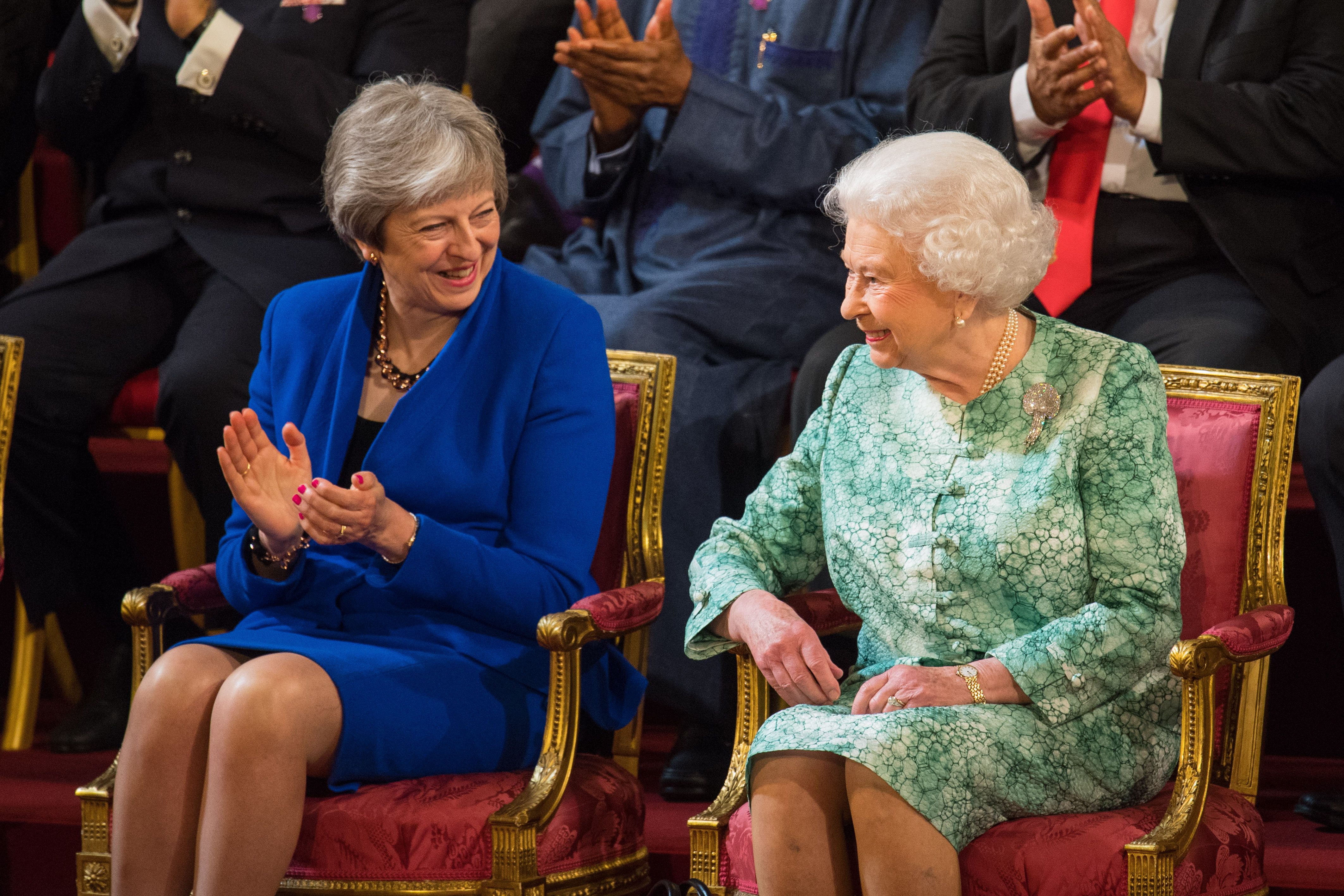 Prime Minister Theresa May and Queen Elizabeth II.