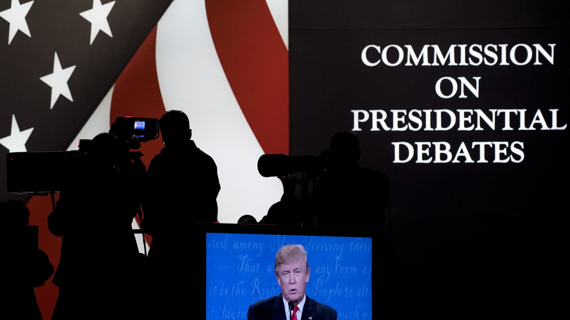 Presidential debate being filmed