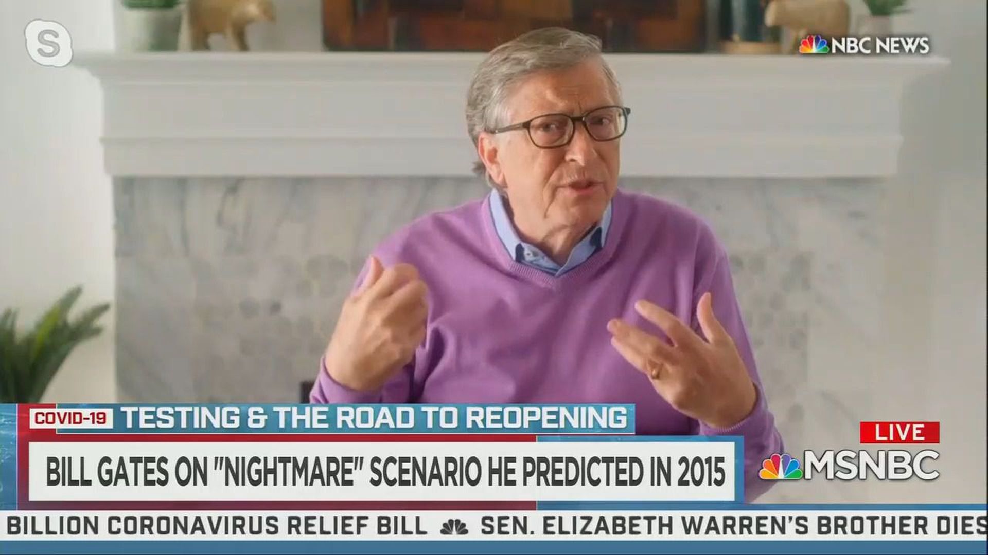 Bill Gates while speaking on MSNBC