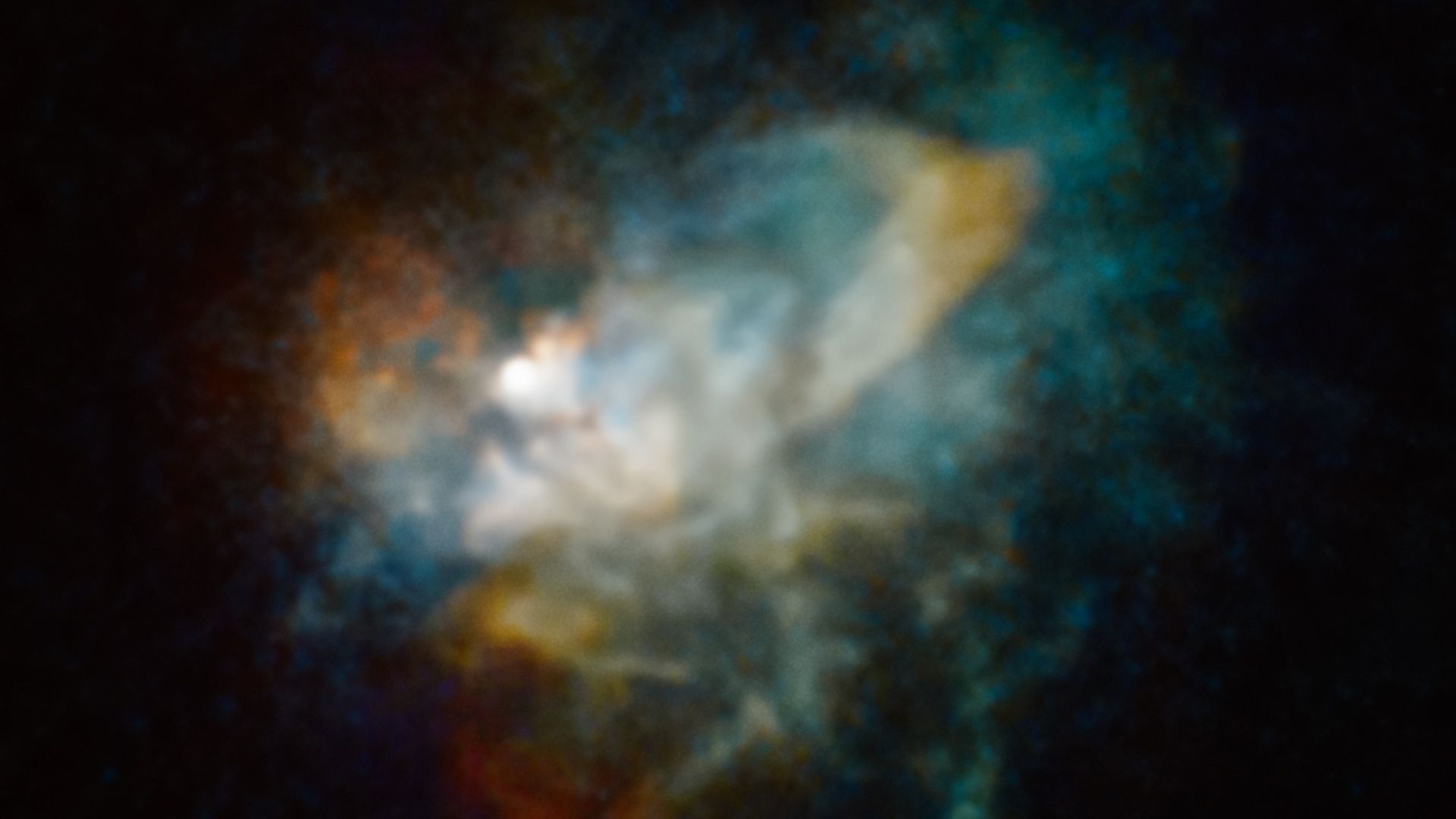 A huge star called VY Canis Majoris glowing in green and brown