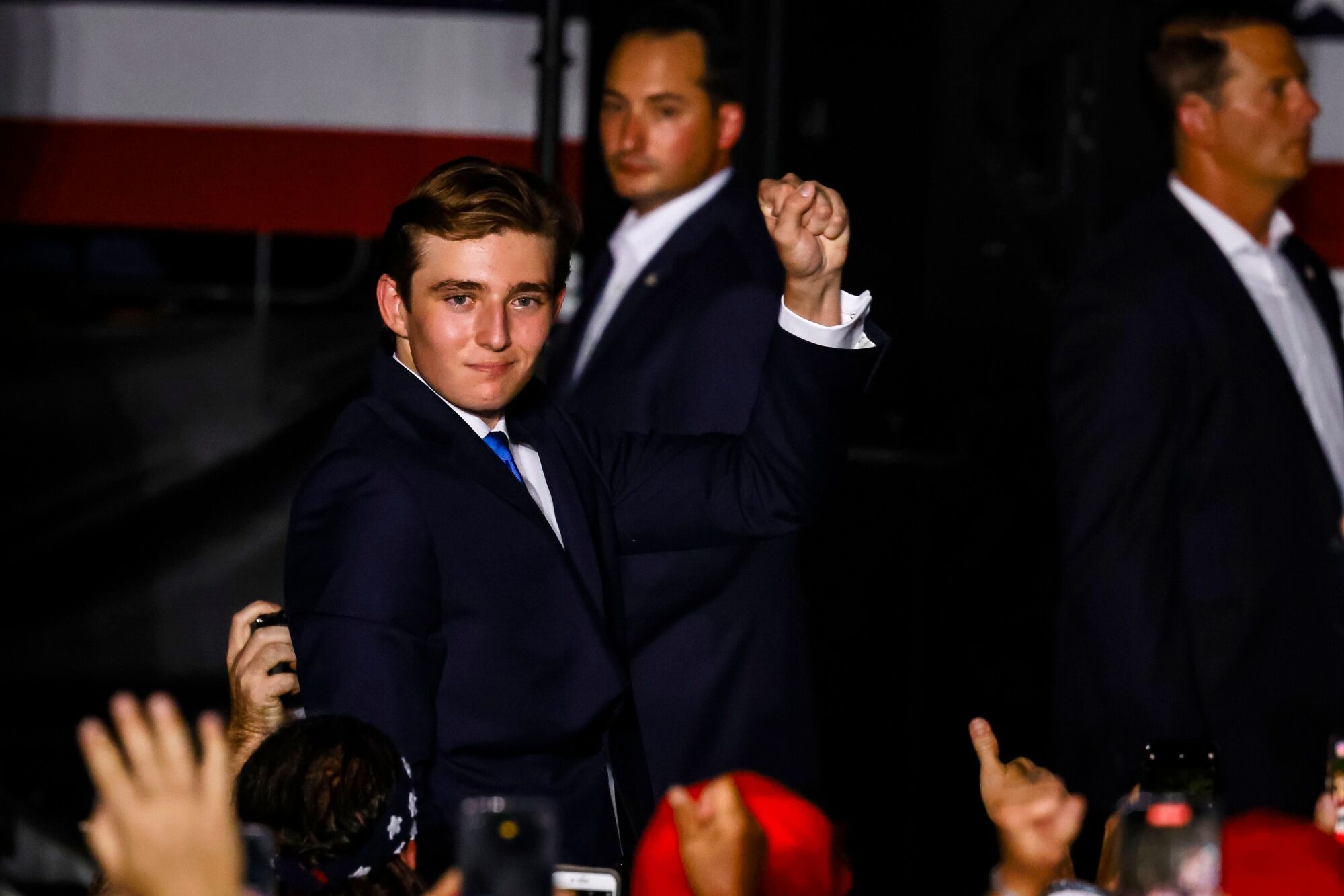 Barron Trump, son of former US President Donald Trump, during a campaign event at Trump National Doral Golf Club in Miami, 