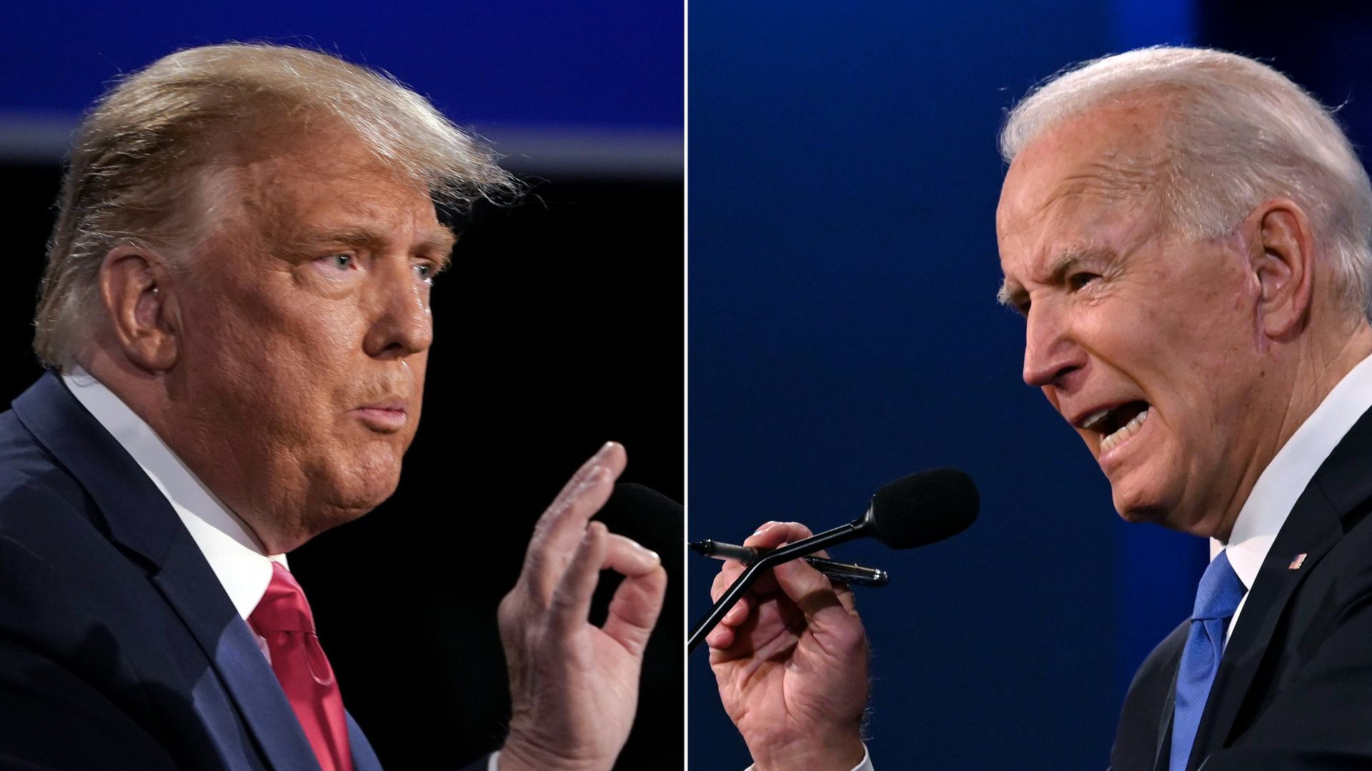 Trump Biden spliced photos
