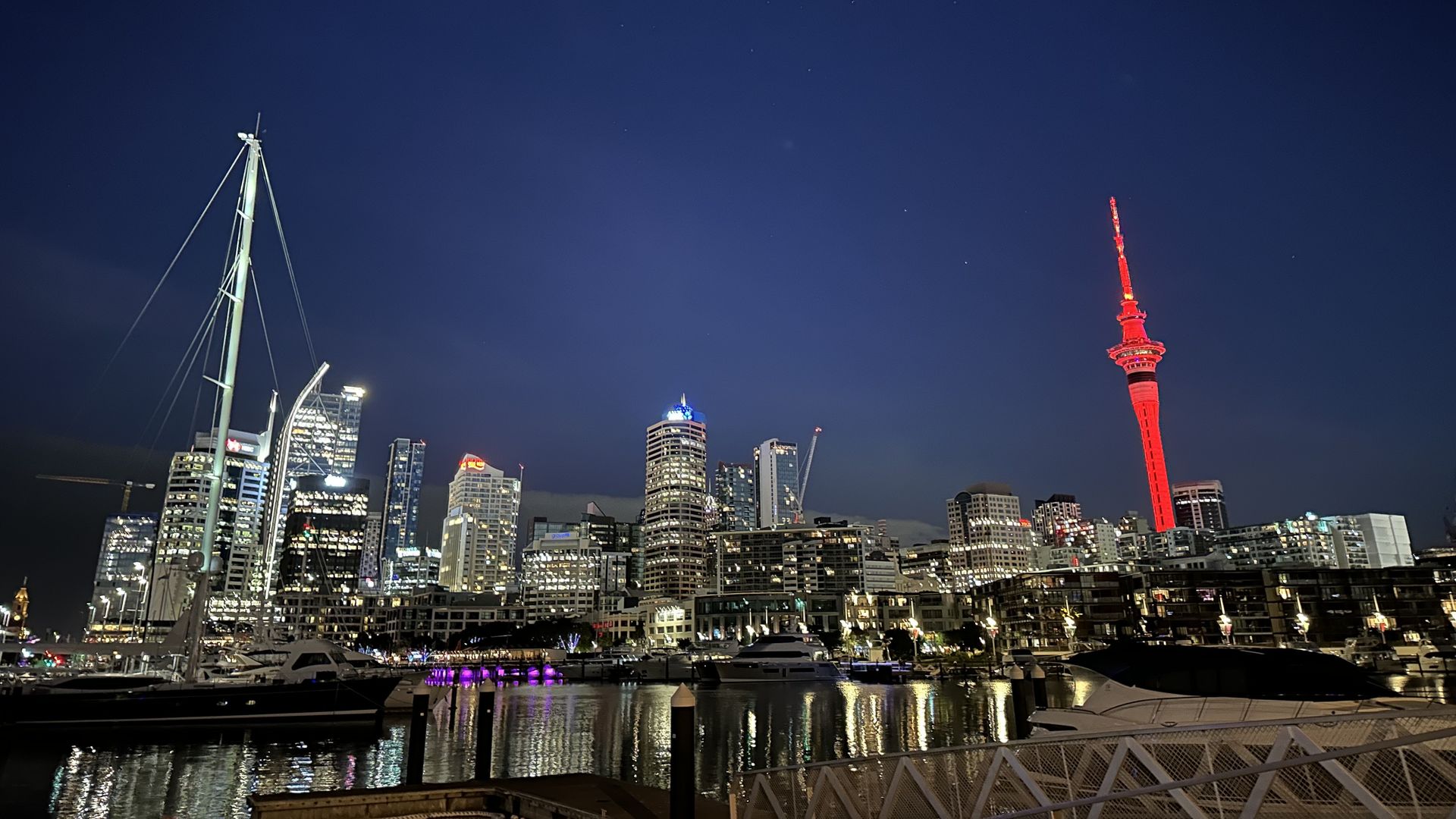 The skyline of Aukland, New Zealand
