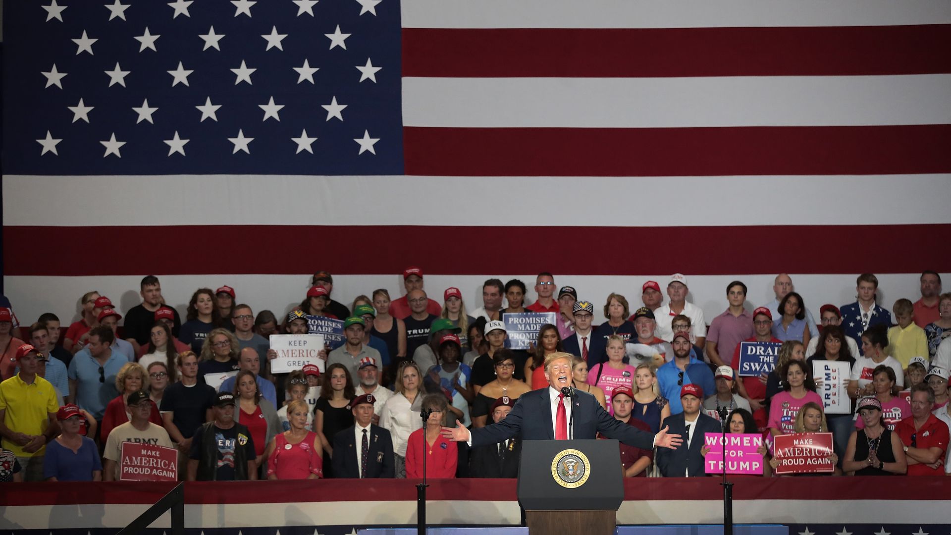 President Trump at a rally. 