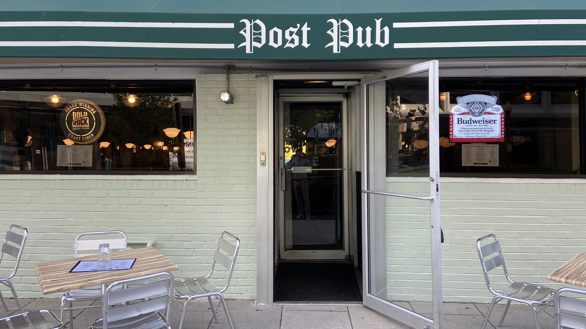The front door view of Post Pub