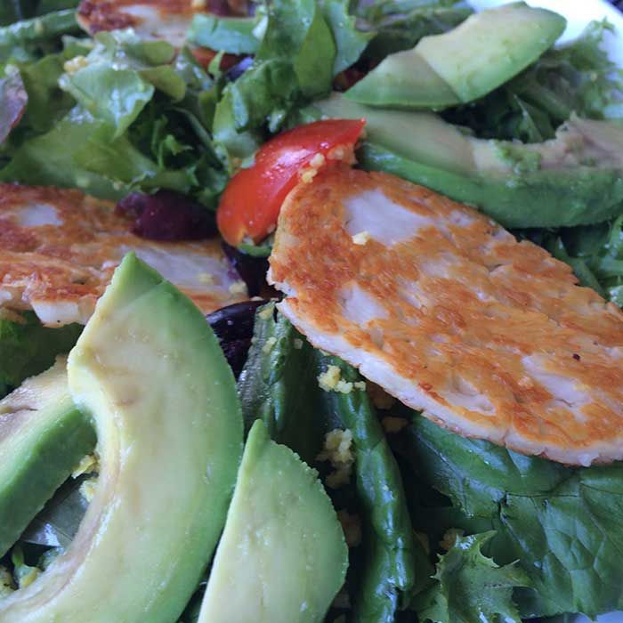 Pickled-Peach-Grilled-Halloumi