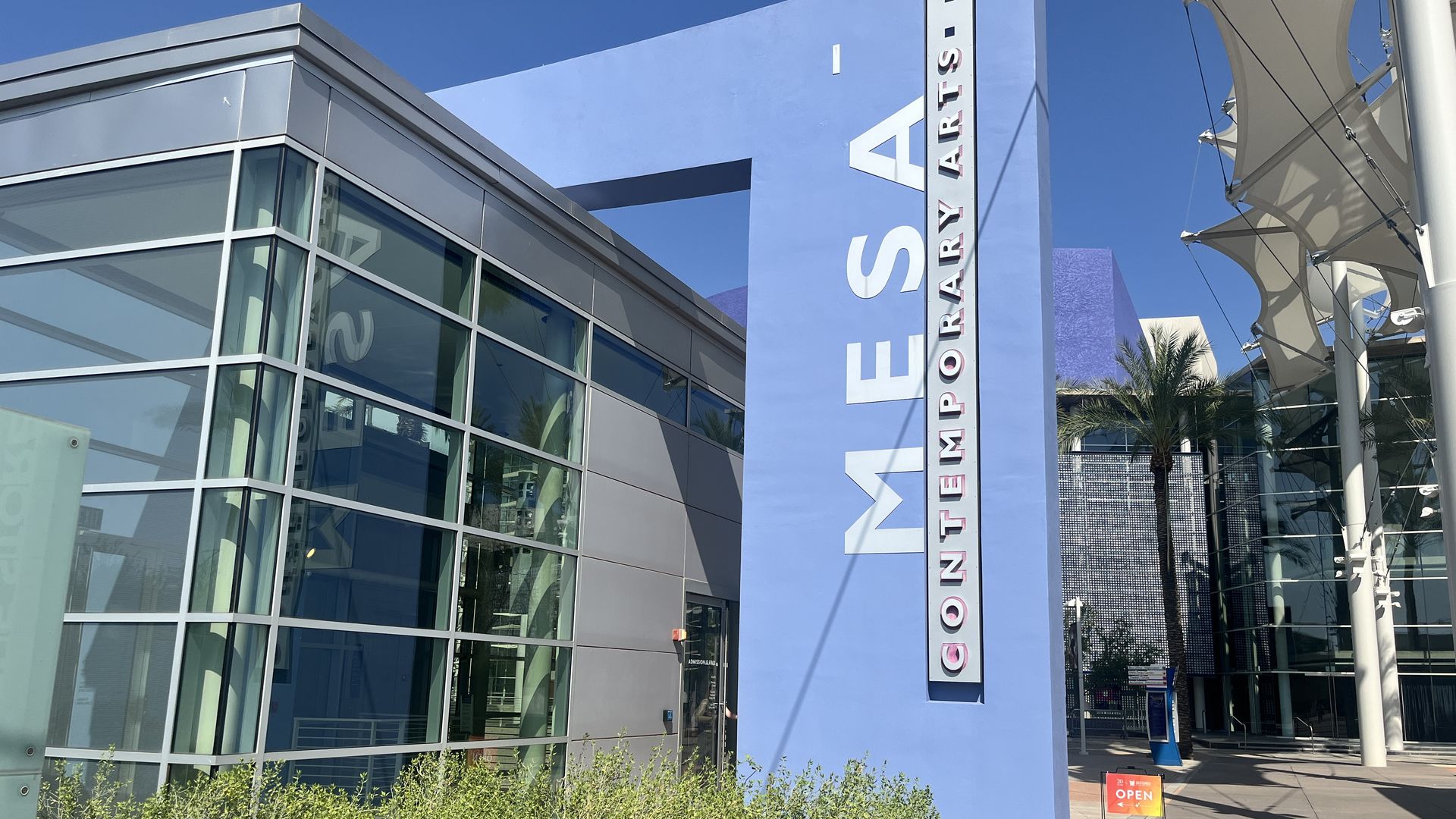 A building that says "Mesa Contemporary Arts."